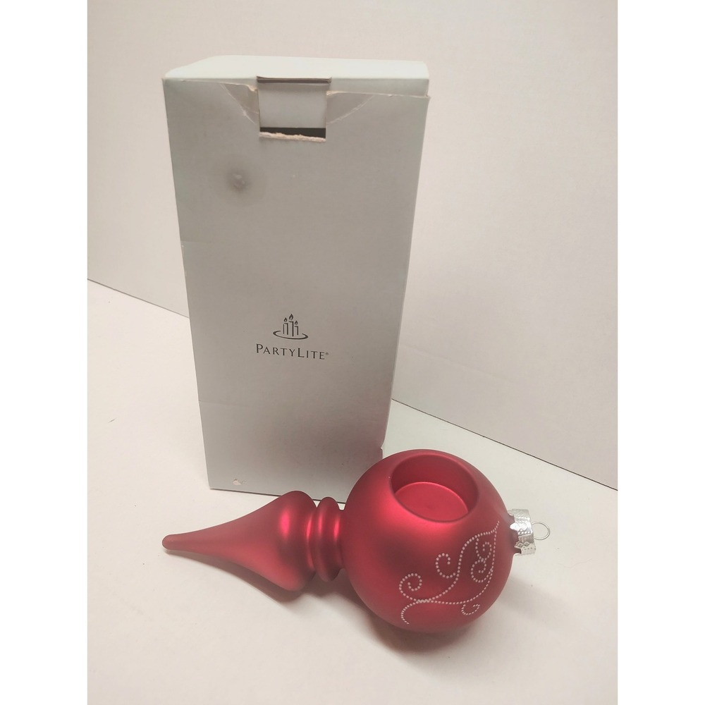 Partylite Red Christmas Ornament Tealight Holder P90384R Vintage Holiday Decor